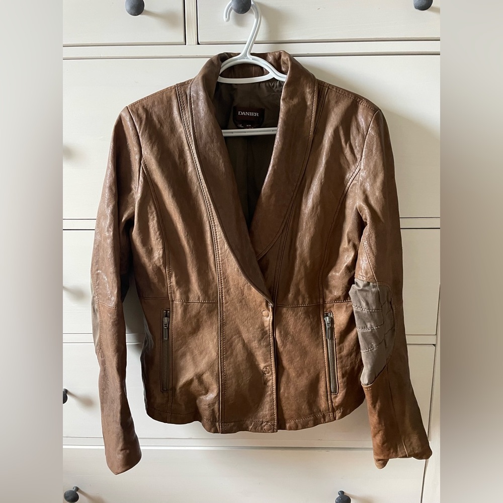 Authentic Danier Leather Brown Fall Jacket Medium